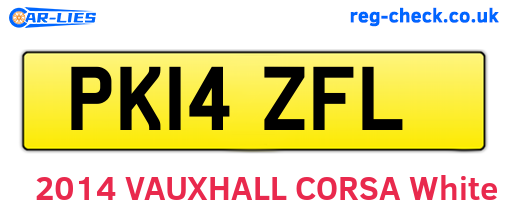 PK14ZFL are the vehicle registration plates.