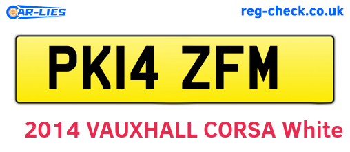 PK14ZFM are the vehicle registration plates.