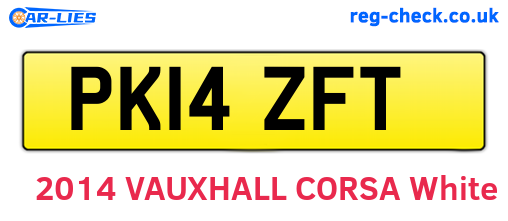 PK14ZFT are the vehicle registration plates.
