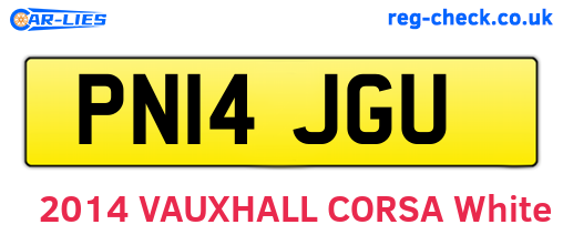 PN14JGU are the vehicle registration plates.