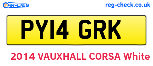 PY14GRK are the vehicle registration plates.
