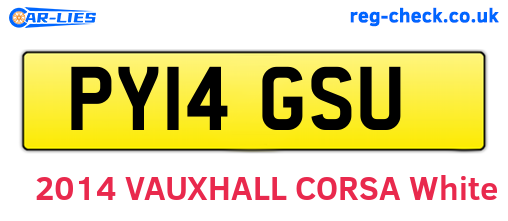 PY14GSU are the vehicle registration plates.