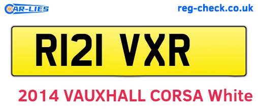 R121VXR are the vehicle registration plates.