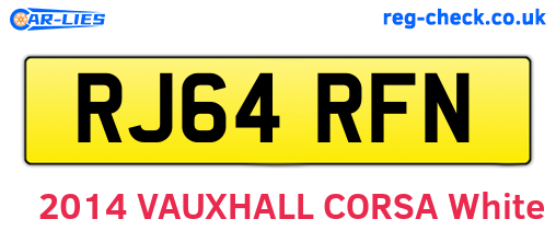 RJ64RFN are the vehicle registration plates.
