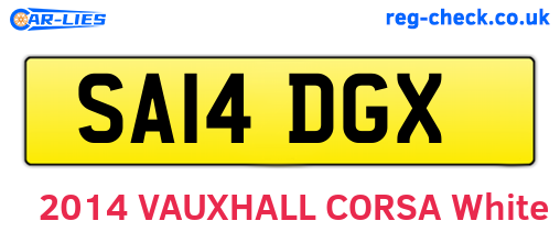 SA14DGX are the vehicle registration plates.