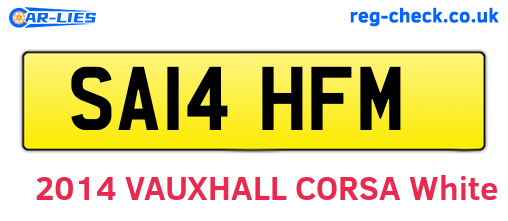 SA14HFM are the vehicle registration plates.