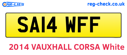 SA14WFF are the vehicle registration plates.