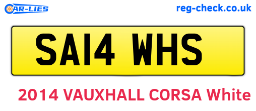 SA14WHS are the vehicle registration plates.
