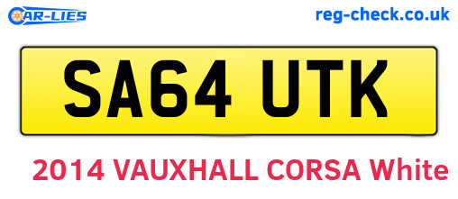 SA64UTK are the vehicle registration plates.