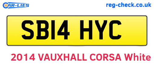 SB14HYC are the vehicle registration plates.