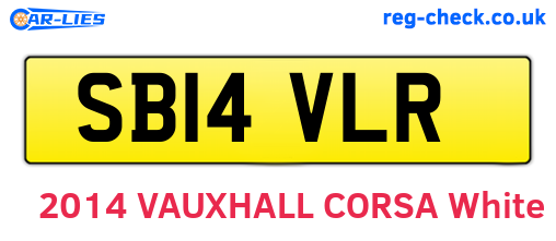SB14VLR are the vehicle registration plates.