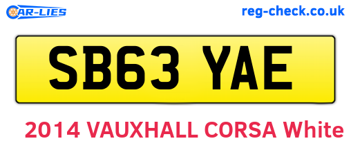 SB63YAE are the vehicle registration plates.