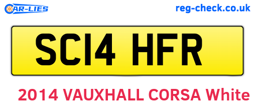 SC14HFR are the vehicle registration plates.