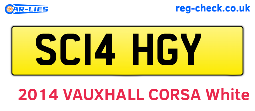SC14HGY are the vehicle registration plates.