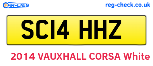 SC14HHZ are the vehicle registration plates.