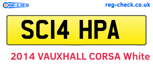 SC14HPA are the vehicle registration plates.