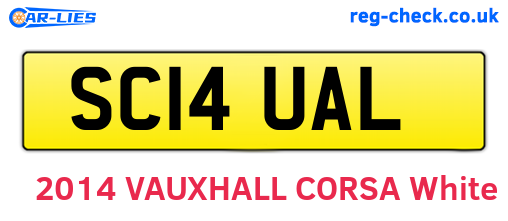 SC14UAL are the vehicle registration plates.