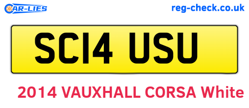 SC14USU are the vehicle registration plates.