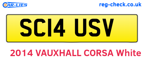 SC14USV are the vehicle registration plates.