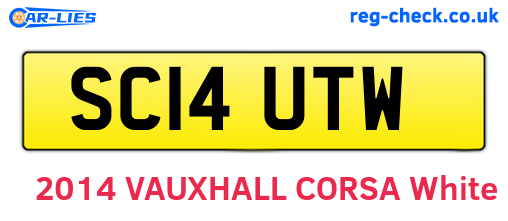 SC14UTW are the vehicle registration plates.