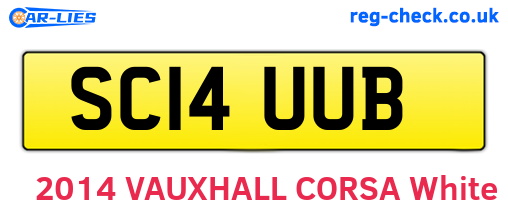 SC14UUB are the vehicle registration plates.