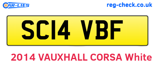 SC14VBF are the vehicle registration plates.