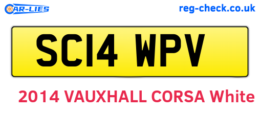 SC14WPV are the vehicle registration plates.