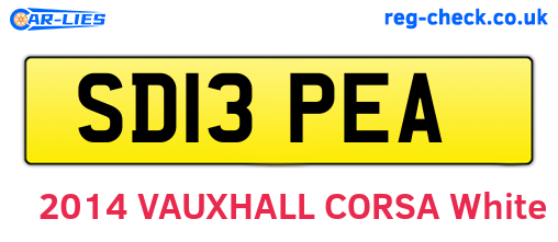 SD13PEA are the vehicle registration plates.