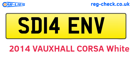 SD14ENV are the vehicle registration plates.