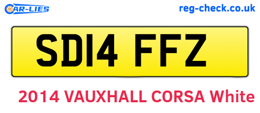 SD14FFZ are the vehicle registration plates.