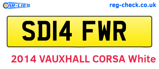SD14FWR are the vehicle registration plates.
