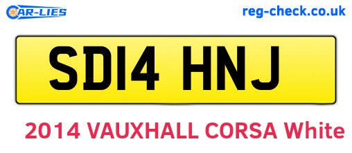 SD14HNJ are the vehicle registration plates.