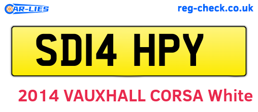 SD14HPY are the vehicle registration plates.