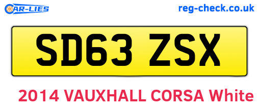 SD63ZSX are the vehicle registration plates.