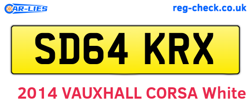 SD64KRX are the vehicle registration plates.
