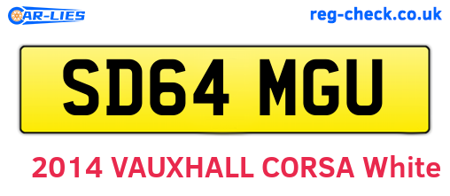 SD64MGU are the vehicle registration plates.