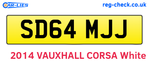 SD64MJJ are the vehicle registration plates.
