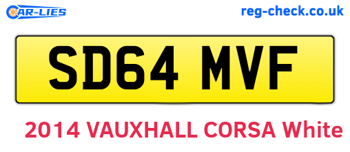 SD64MVF are the vehicle registration plates.