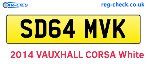 SD64MVK are the vehicle registration plates.