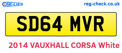 SD64MVR are the vehicle registration plates.
