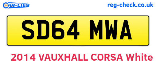 SD64MWA are the vehicle registration plates.