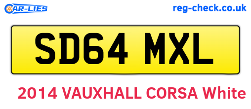 SD64MXL are the vehicle registration plates.