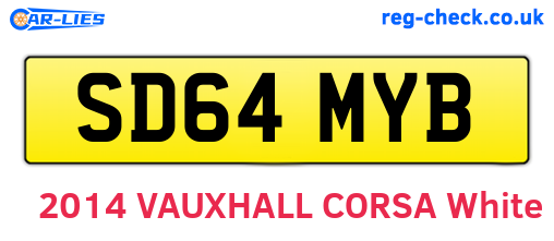 SD64MYB are the vehicle registration plates.