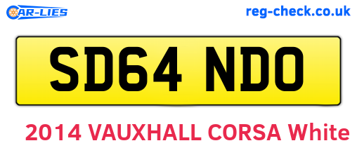 SD64NDO are the vehicle registration plates.