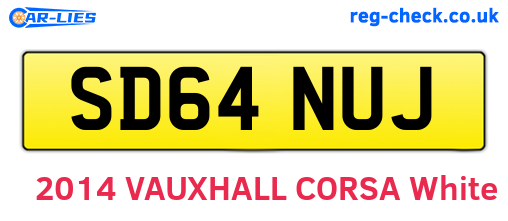SD64NUJ are the vehicle registration plates.