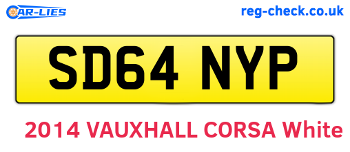 SD64NYP are the vehicle registration plates.