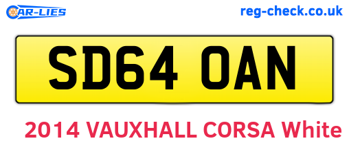 SD64OAN are the vehicle registration plates.