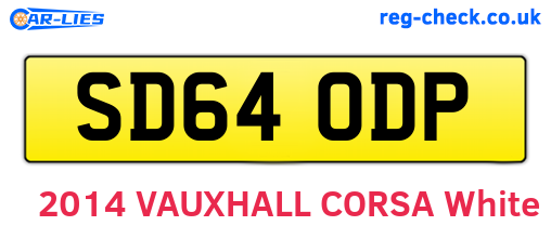 SD64ODP are the vehicle registration plates.
