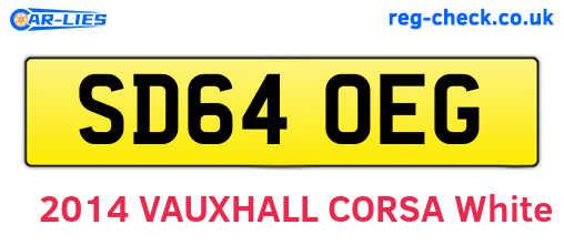 SD64OEG are the vehicle registration plates.