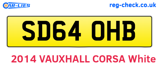 SD64OHB are the vehicle registration plates.